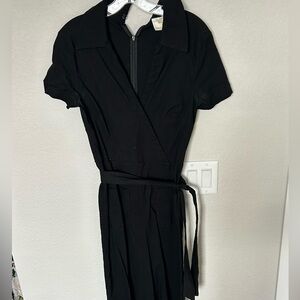 Maeve Black Midi Wrap Dress